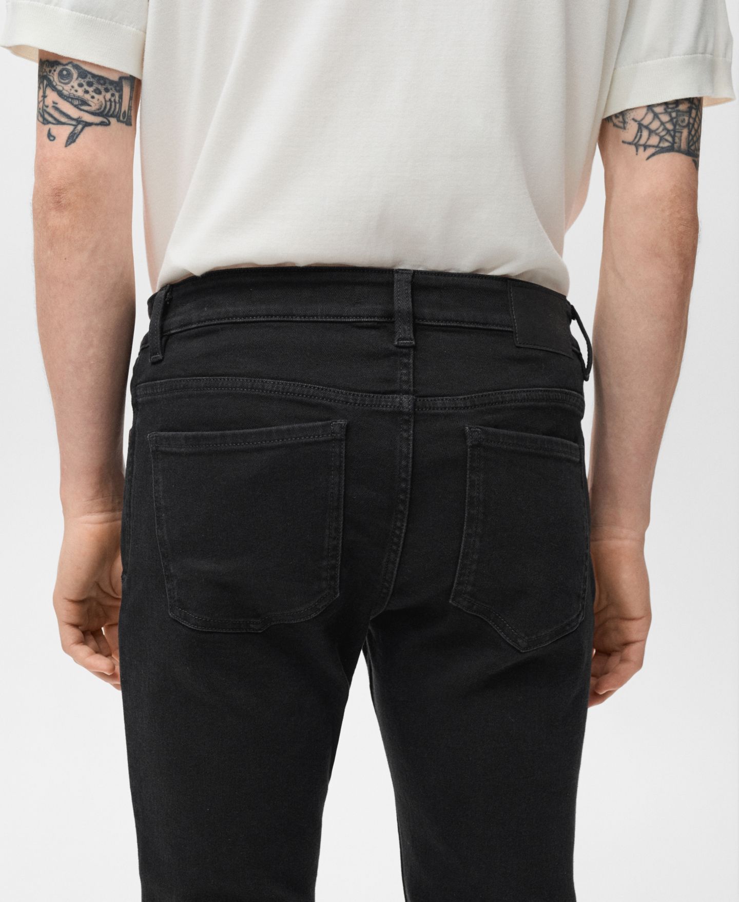 Мужские джинсы MANGO Jude Skinny-Fit, цвет: Чёрный джинсовый — фото 6