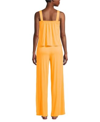 Women's Cooling 2 Piece Pajama Set - Sleeveless Square Neck Top and Pants