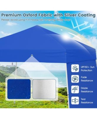 14 x 9.2 Feet Pop up Canopy Tent with 2 Convertible Sidewalls to Awning and Stakes