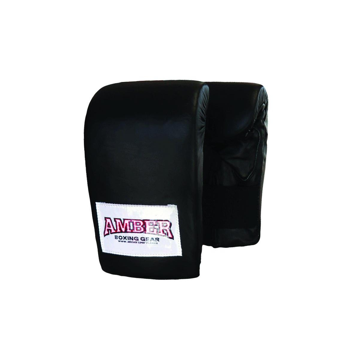 Deluxe Boxing Bag Gloves, Top-Grain Leather, Shock-Absorbing Padding, Elastic Wrist, Lightweight & Durable, Perfect for Boxing & Training, Black, Larg