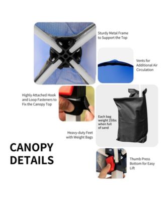 6.6 x 6.6 FT Pop Up Height Adjustable Canopy Tent with Roller Bag