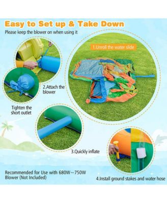 Kids Inflatable Water Slide Park w/ Splash Pools Wet Dry Combo Blower Excluded