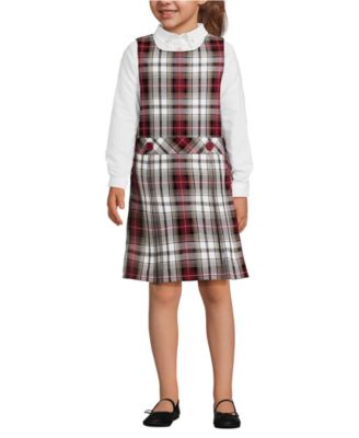 School Uniform Girls Plaid Jumper Top of Knee