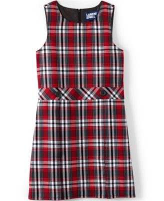 School Uniform Girls Plaid Jumper Top of Knee