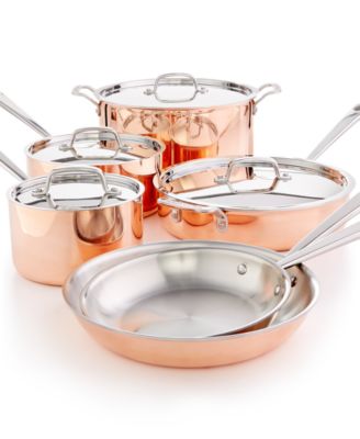 Martha Stewart Collection Tri-Ply Copper 10-Pc. Cookware Set, Created for Macy's