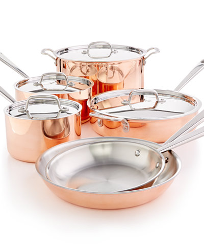 Martha Stewart Collection Tri-Ply Copper 10 Piece Cookware Set