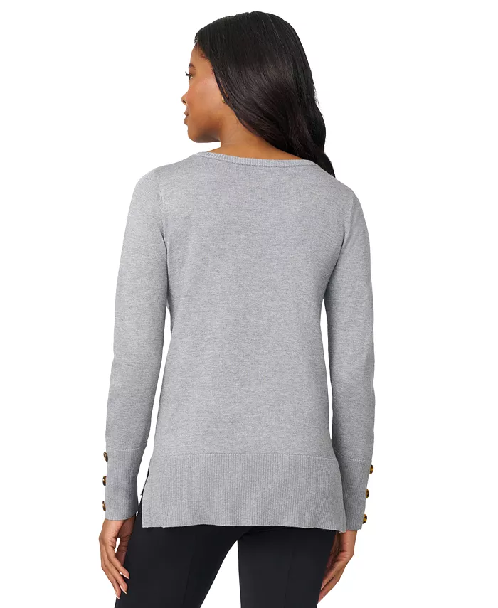 Women's Button-Cuff Lightweight Tunic Sweater - thumbnail 6