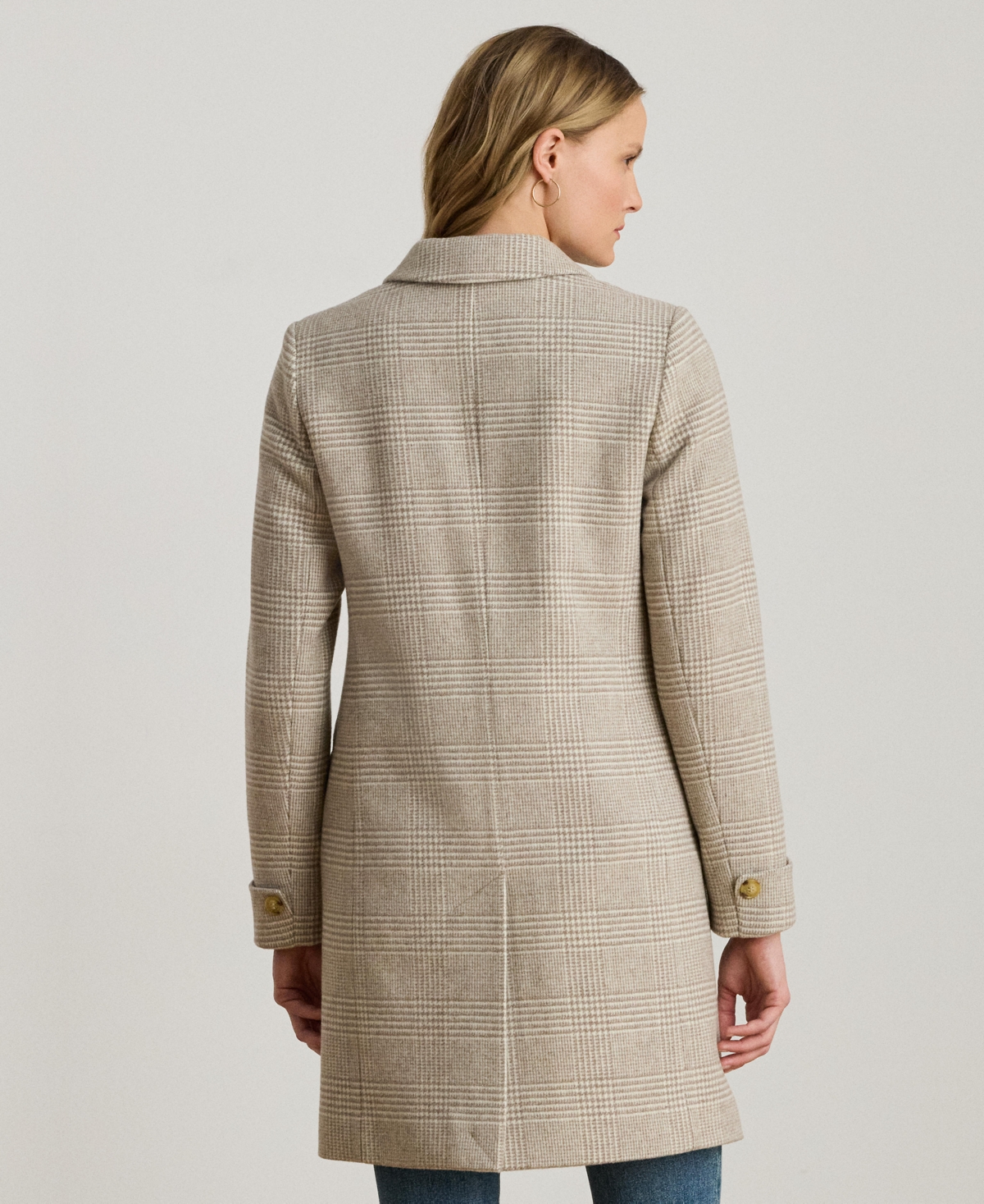 Ralph Lauren Petite Notched-collar Walker Coat In Gray