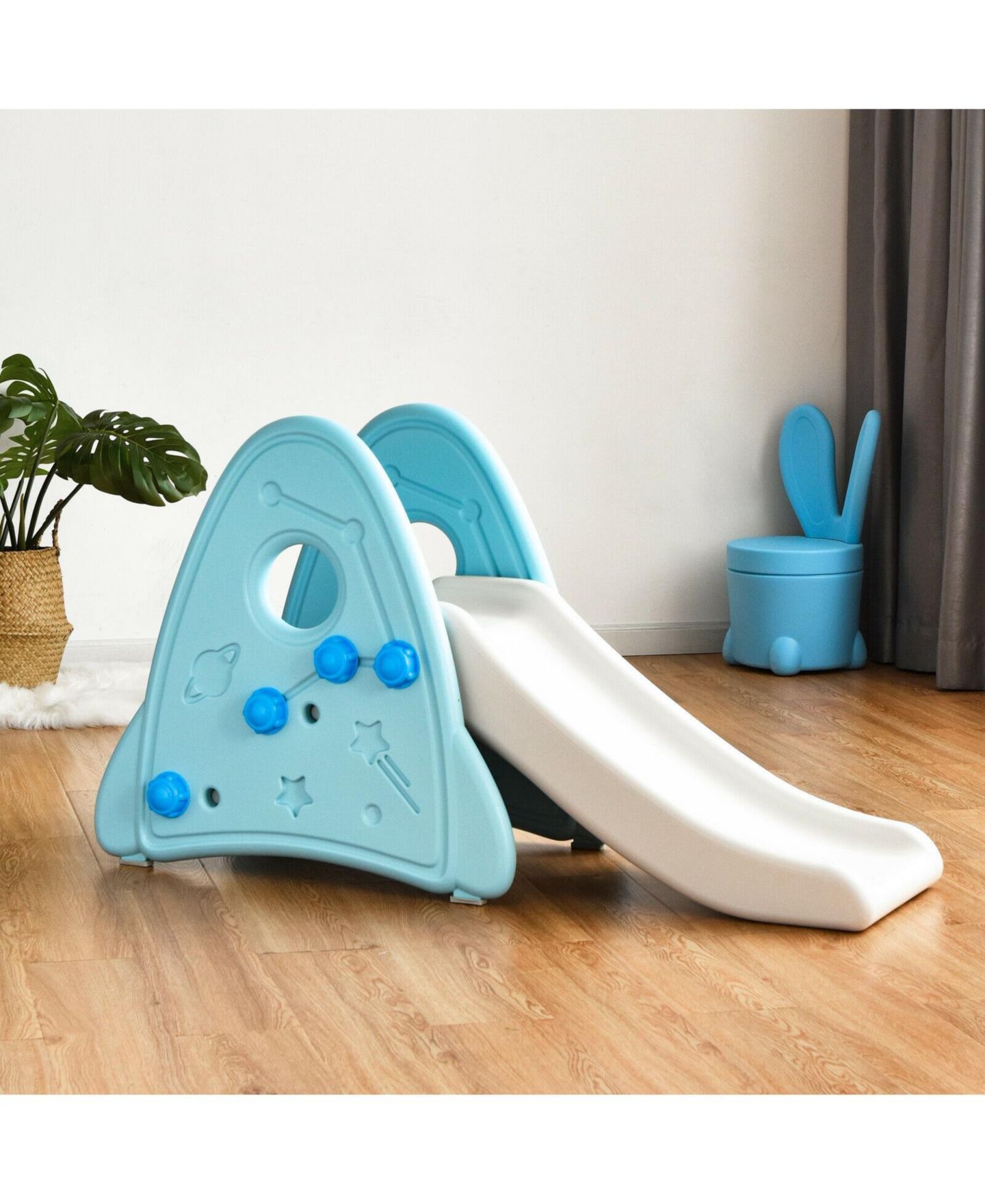 Детская игрушка Mecale First Play 48"L x 19"W x 26.5"H Hdpe Freestanding Indoor/Outdoor Slide, Ages 12 months-4 years, цвет: Синий — фото 3
