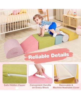 6-Piece Baby Climbing Blocks with 30D High-Density Foam and Carrying Handles
