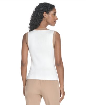 Women's Sleeveless Tipped Sweater