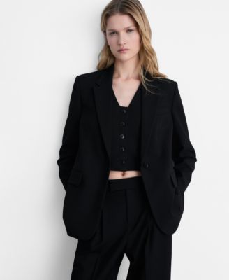 MANGO - Women's Flap Pockets Straight Jacket