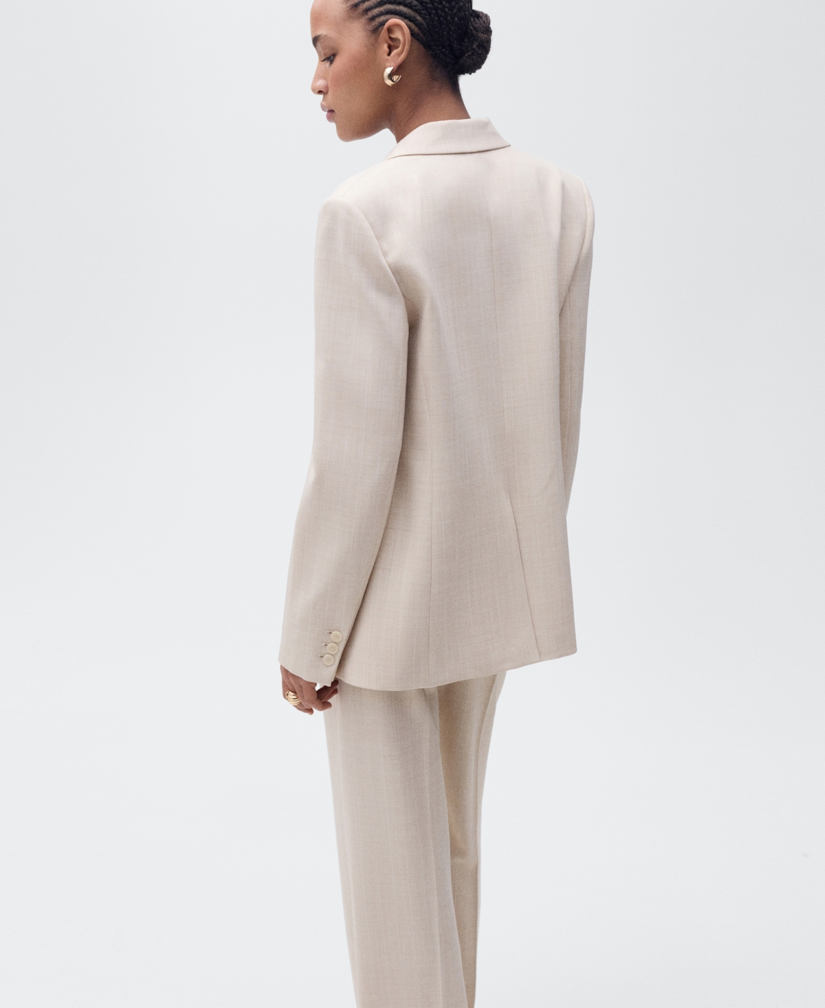 Mango Structured Jacket In Neutral