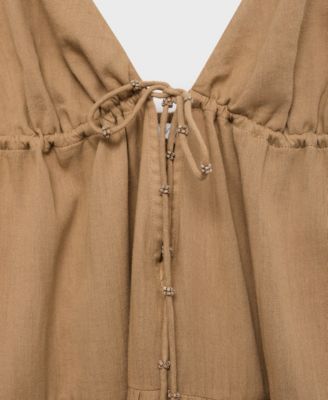 Women's V-Neck Cotton Dress