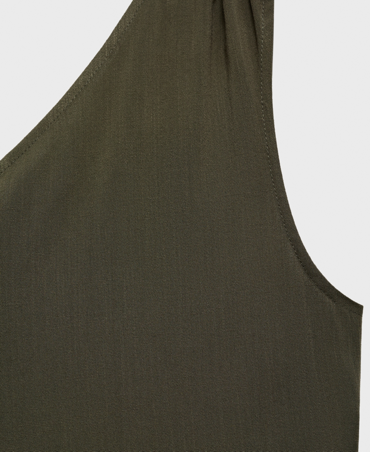 Mango One-shoulder Bubble Hem Midi Dress In Green