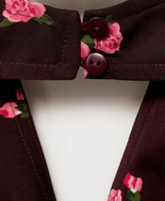 Women's Draped Floral Top