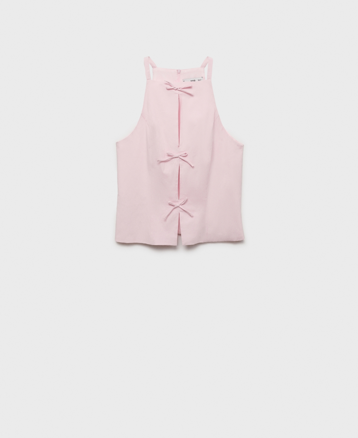 Women's Bows Halter Top - Pastel Pink