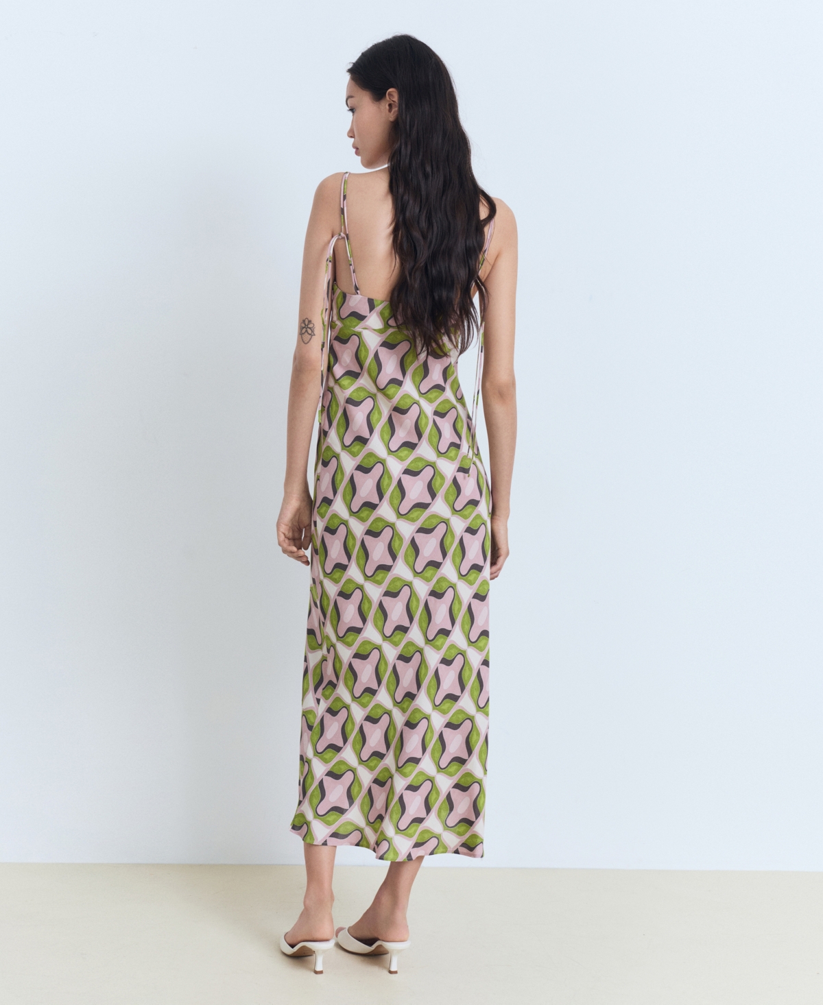Mango Women's Abstract Printed Midi Dress In Multi
