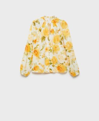 MANGO - Women's Floral Cotton Blouse