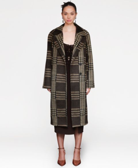 Женские куртки Avec Les Filles Single-Breasted Plaid Coat