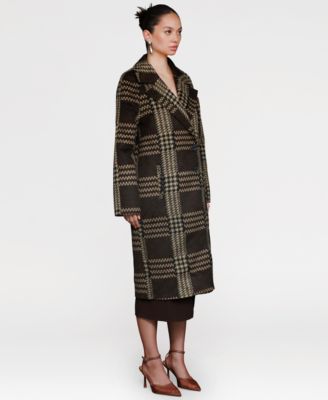 Women's Single-Breasted Plaid Coat