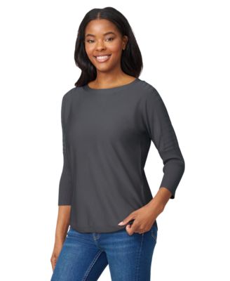 Women's Boatneck Button-Back Dolman-Sleeve Sweater