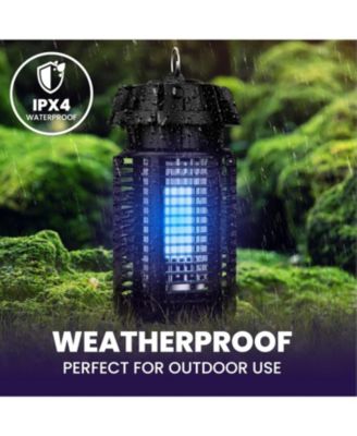 Electric Bug Zapper, Waterproof Outdoor & Indoor Insect Killer with Switch: 4000V Powerful Grid