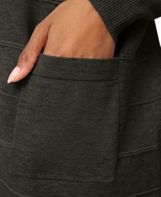 Women's Ribbed Open-Front Long Cardigan