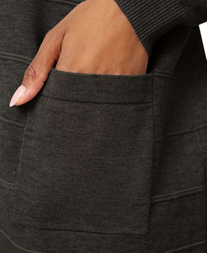 Women's Ribbed Open-Front Long Cardigan - thumbnail 5