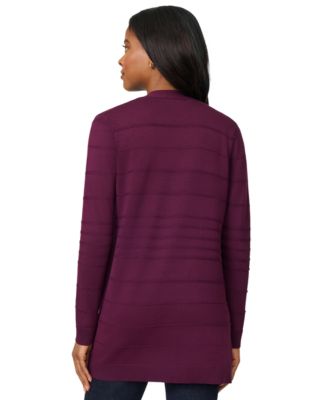 Women's Ribbed Open-Front Long Cardigan