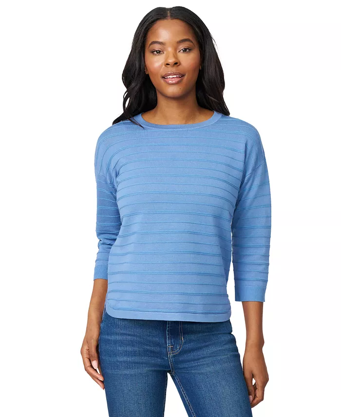 Women's Ottoman-Rib Crewneck 3/4-Sleeve Sweater - thumbnail 10