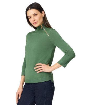 Women's Mock-Neck Side-Zip Sweater 