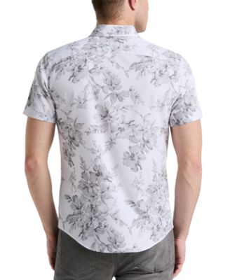 Men's Slim-Fit Stretch Floral Button-Down Shirt