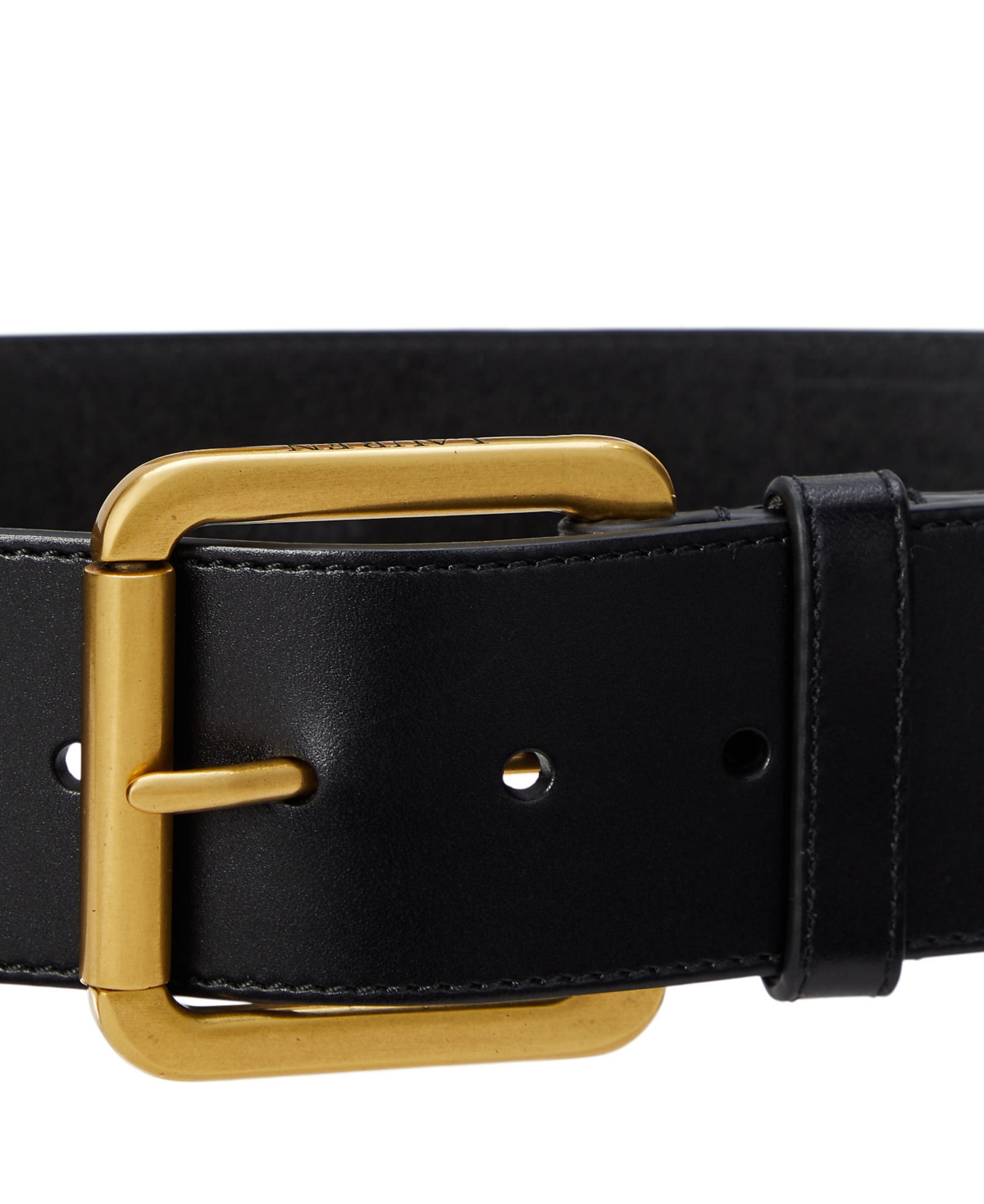 Ralph Lauren Vachetta Leather Wide Belt In Black