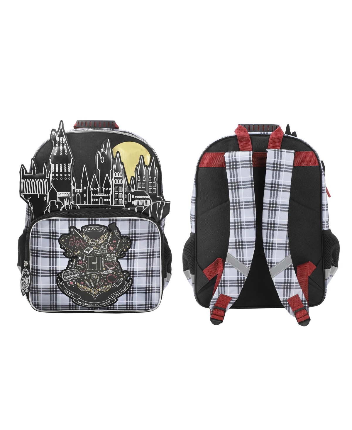 Hogwarts Tartan Crest 16&#x201D; Kid's Backpack For School And Travel - Harry potter hogwarts tartan