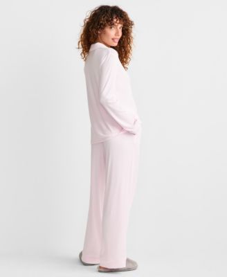 Women's 2-Pc. Packaged Ribbed Notched-Collar Pajamas Set XS-3X, Created for Macy's