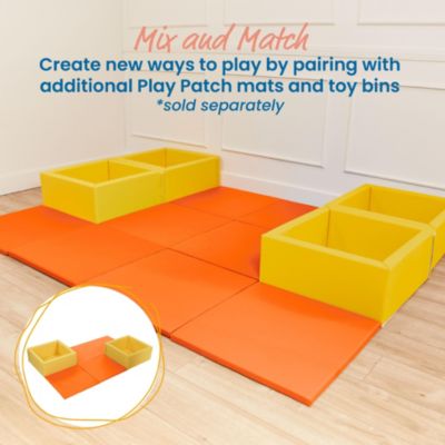 SoftZone Play Patch Activity Mat Squares, Orange, 4-Pack