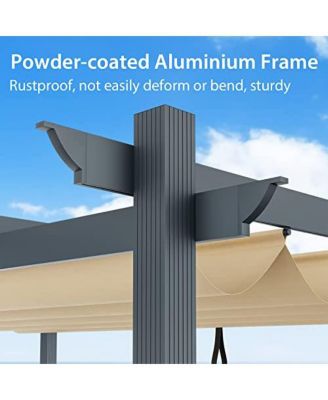 10 x 12 Feet Outdoor Aluminum Retractable Pergola Canopy Shelter Grape Trellis