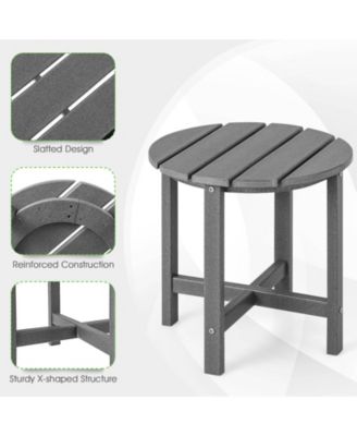 Set of 2 18 Inch Round Weather-Resistant Adirondack Side Tables