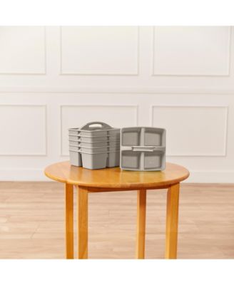 4-Compartment Medium Caddy, Grey, 6-Pack