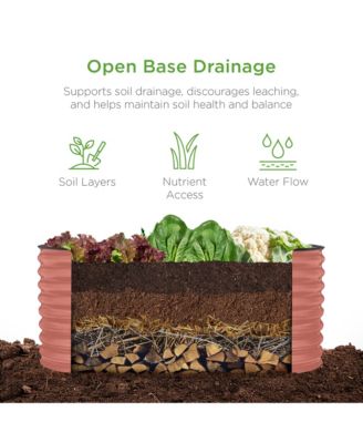 4' x 2' x 2' Raised Metal Oval Garden Bed Planter Box for Vegetables and Flowers