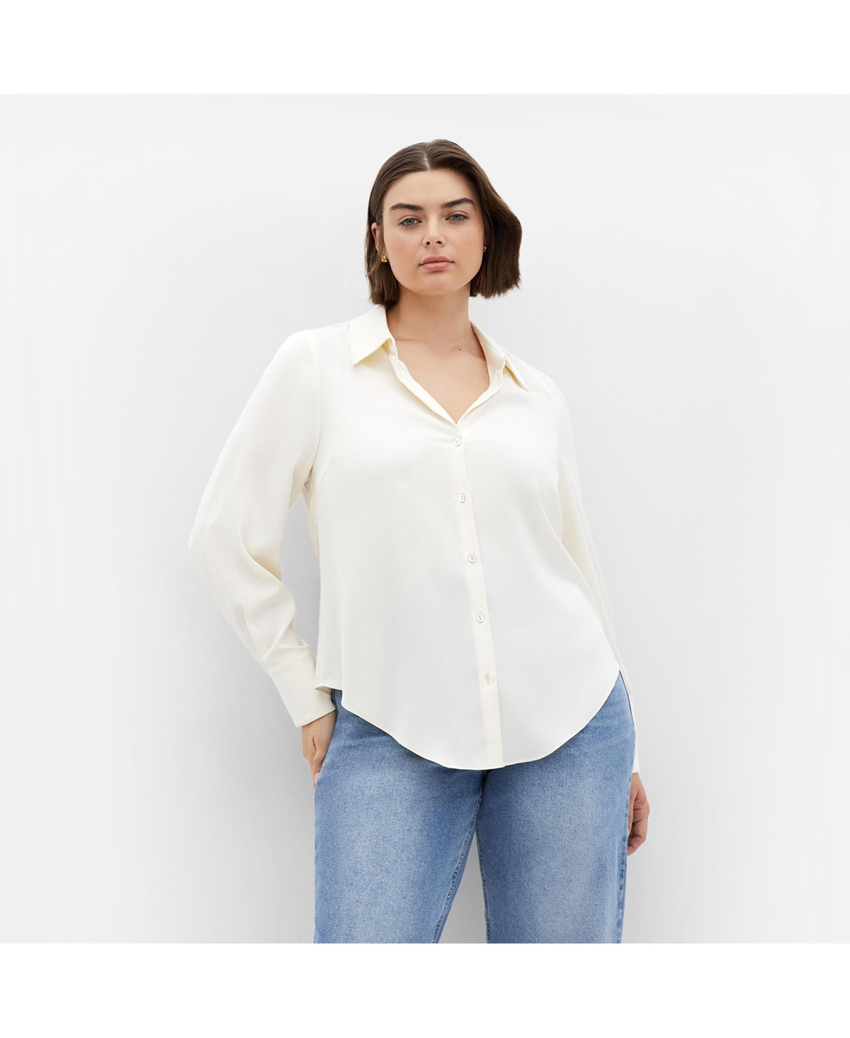 Plus Size Manor Road Shirt - Pearl