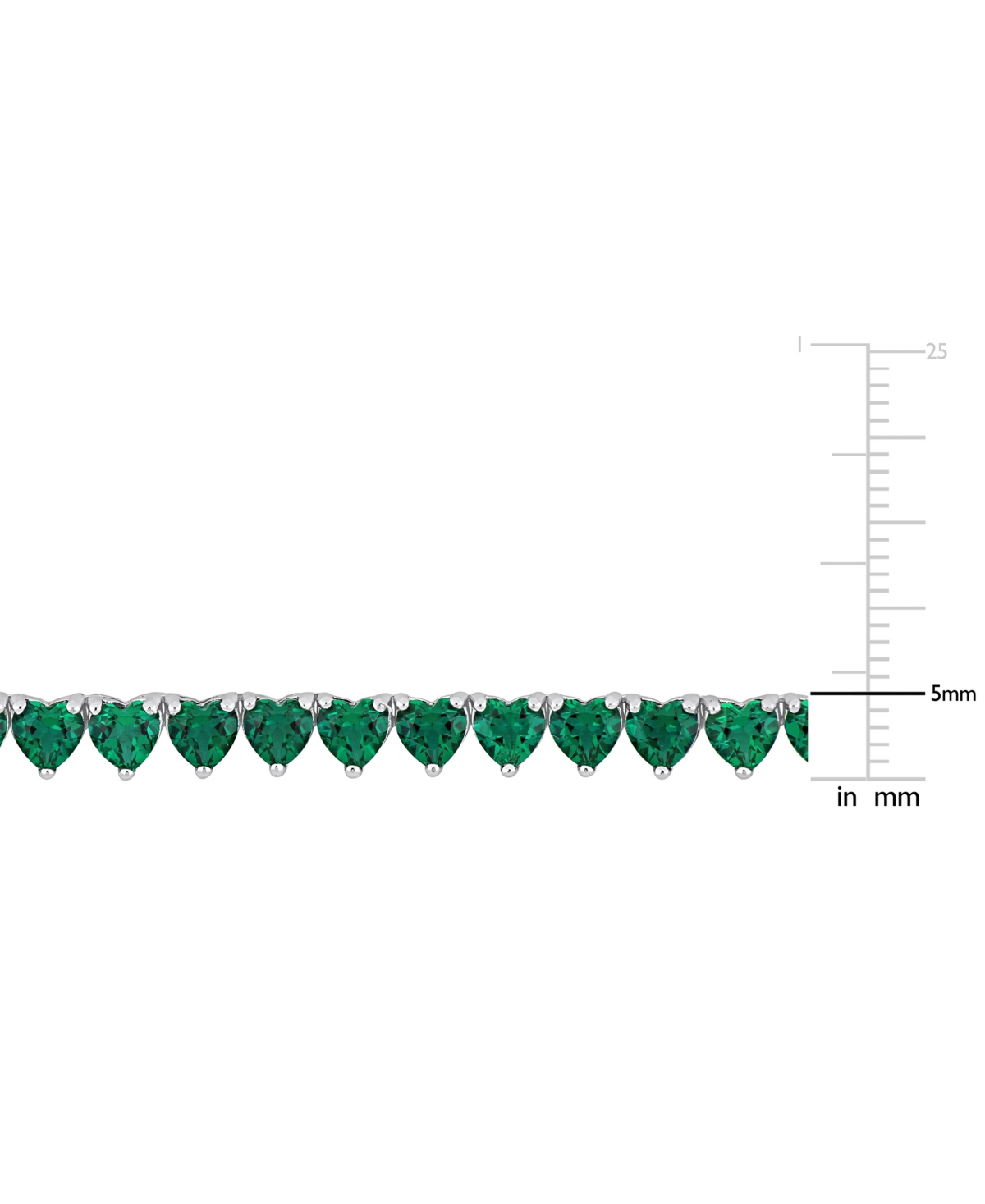 Macy's Lab-created Gemstone 18" Collar Necklace In Sterling Silver In Green