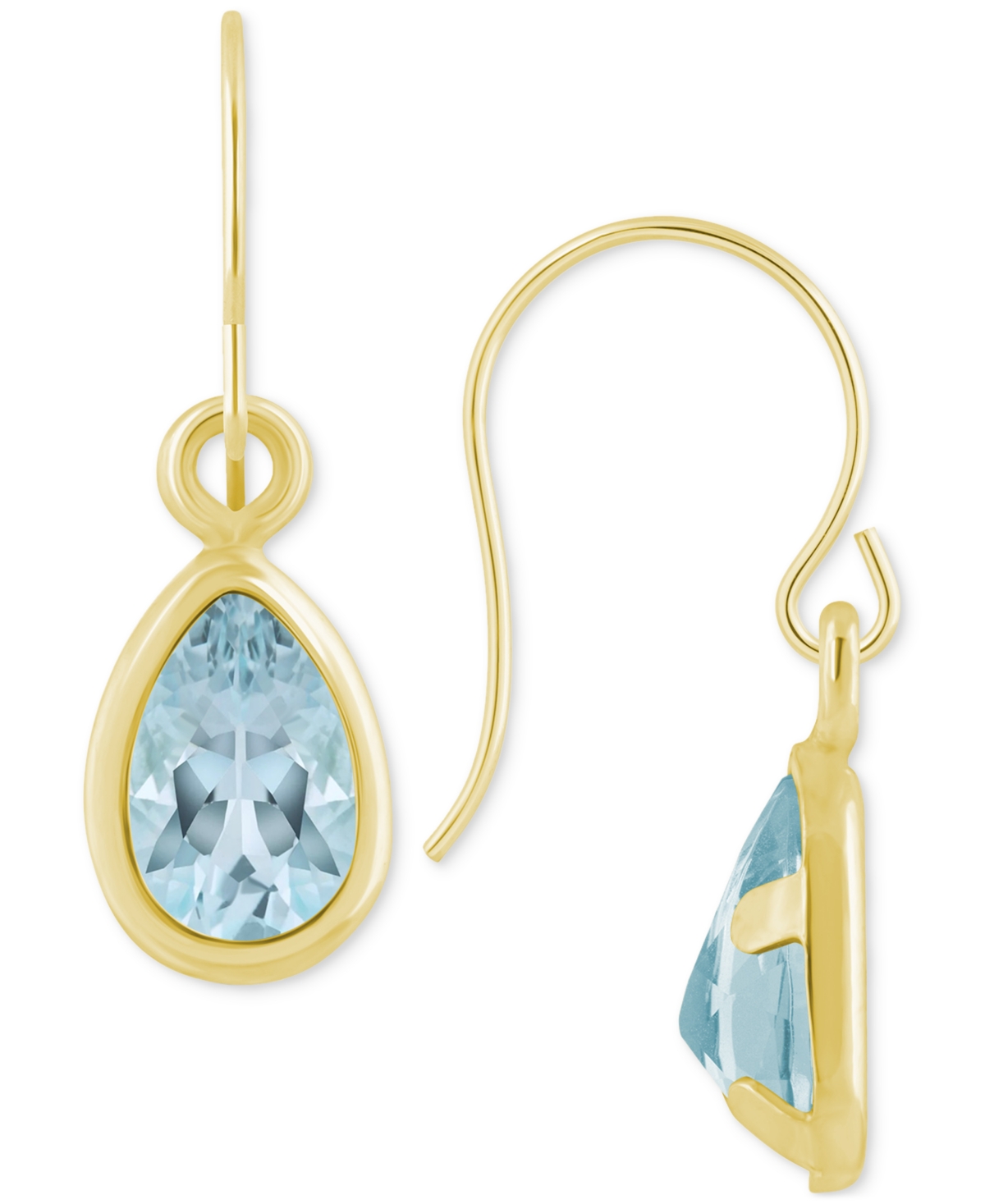 Macy's Amethyst Pear Bezel Drop Earrings (3/4 Ct. T.w) In 10k Gold (also In Additional Gemstones)