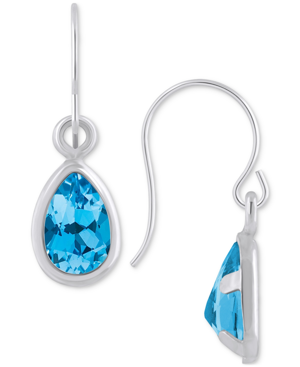 Macy's Amethyst Pear Bezel Drop Earrings (3/4 Ct. T.w) In 10k Gold (also In Additional Gemstones) In Multi