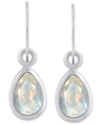 Amethyst Pear Bezel Drop Earrings (3/4 ct. t.w) in 10k Gold (Also in Additional Gemstones)