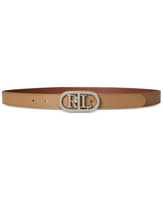 Lauren Ralph Lauren - Oval-Logo Reversible Leather Skinny Belt