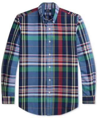 Men's Custom-Fit Plaid Oxford Shirt