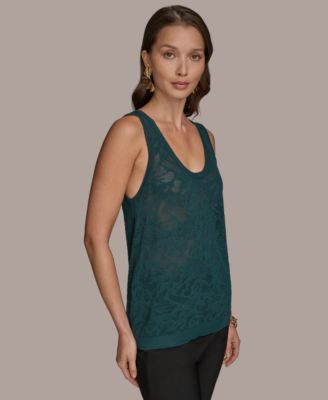 Women's Sleeveless Pointelle-Knit Tank Top
