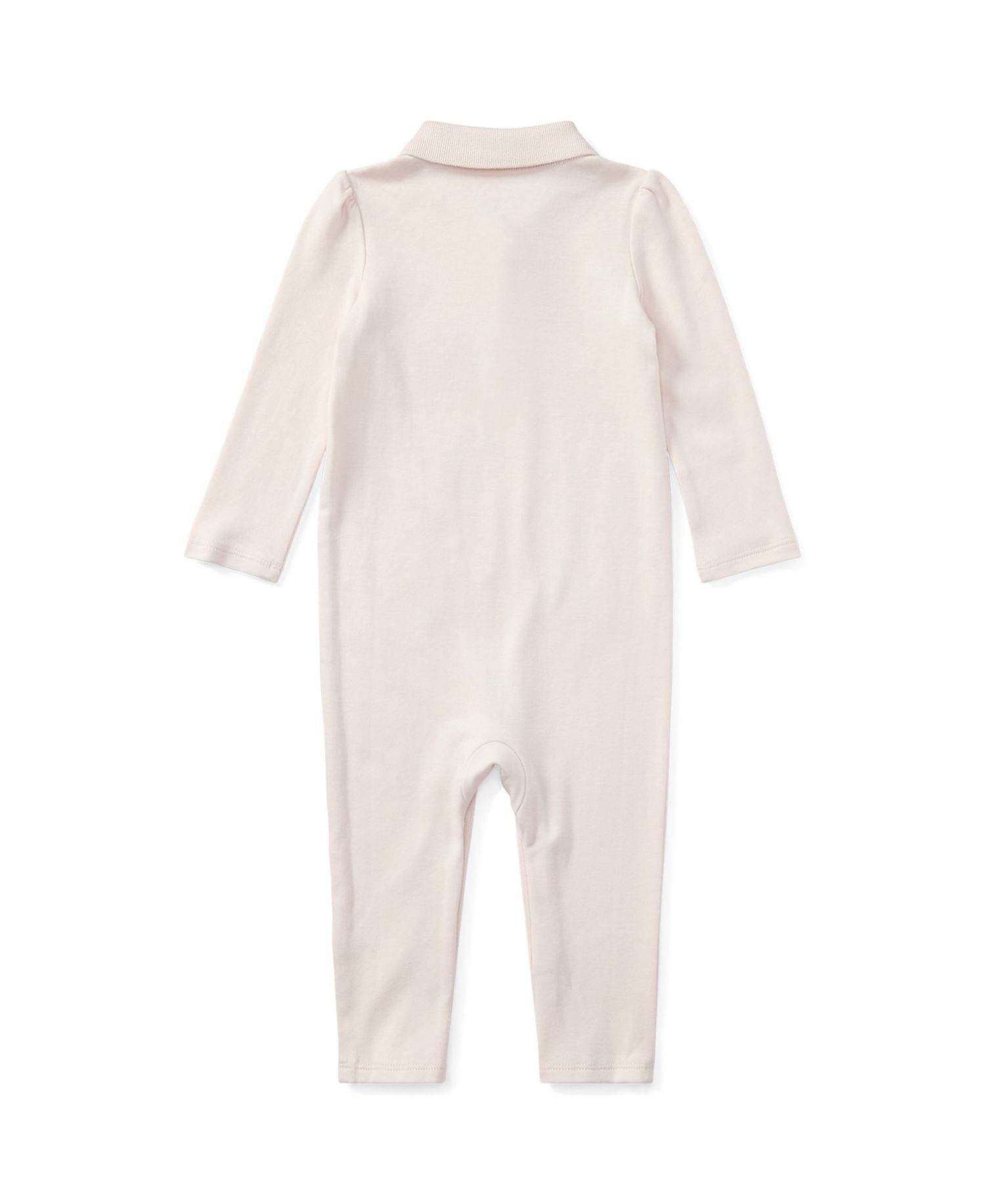 Baby Girls Ribbed Polo Collar Coverall